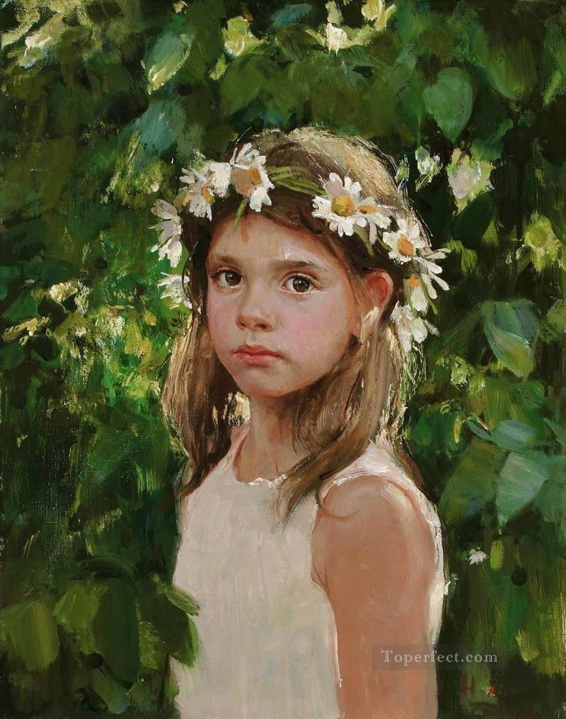 Pretty Little Girl NM Tajikistan 24 Impressionist Oil Paintings